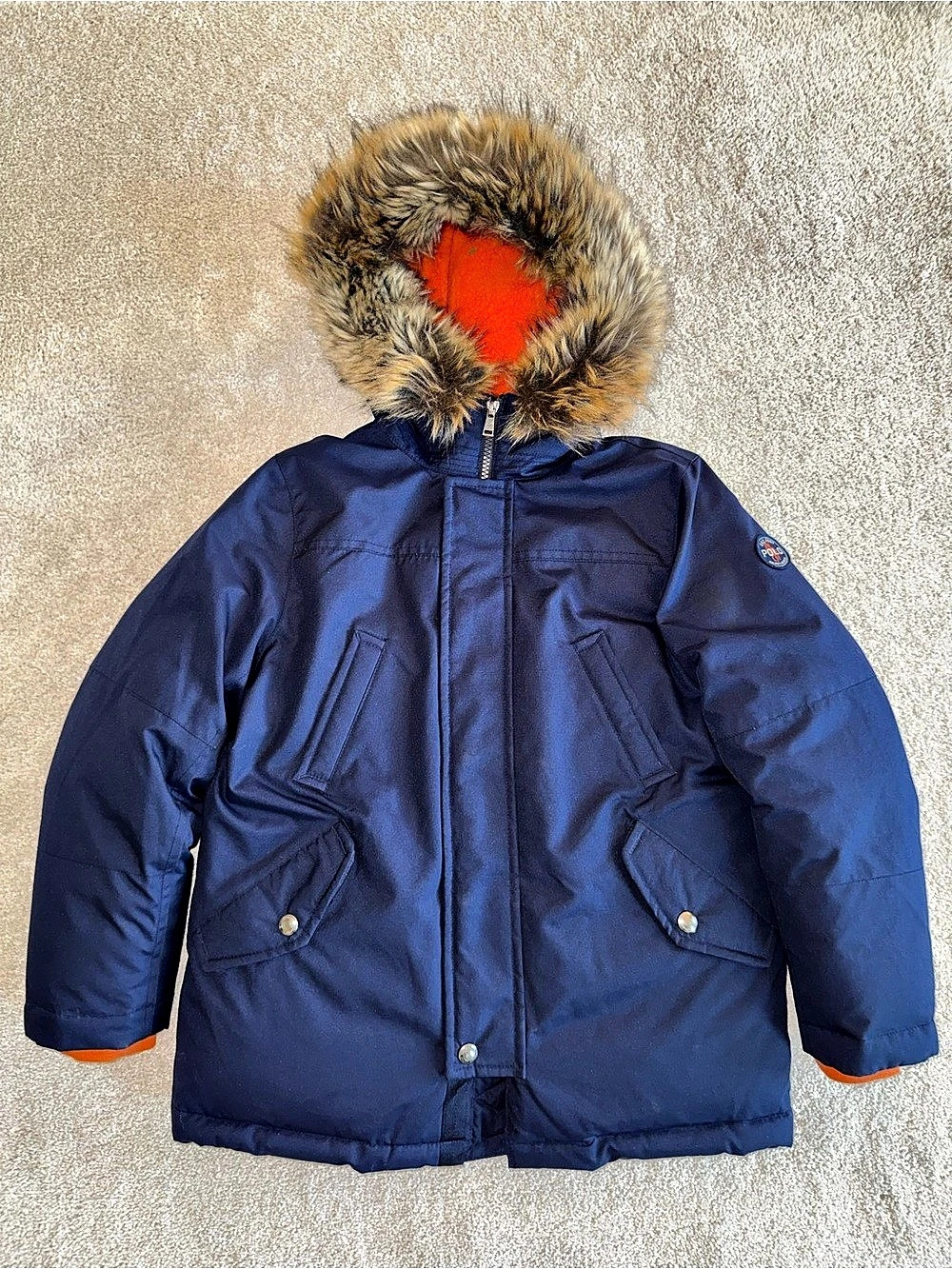 Polo Ralph Lauren hooded down Parka Navy Blue Size 8